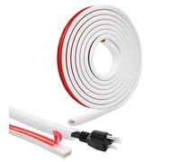 Scettar 3M Canal de Cable Flexible, 15x10mm UN Cable Canaleta Cables Pared Adhesivo Canaleta Cables Pared Adhesivo,Blanco en Forma De D,Canaletas para Cables Adhesivas,Esconder Cables Pared