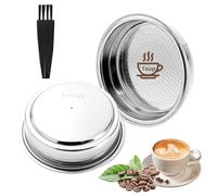 Scettar 51mm Filtro de Café de Acero Inoxidable 1 Tazas Canasta de Filtro Presurizado de Doble Capa con Cepillo Canasta de Filtro Expreso de Compatible con Cafeteras Cecotec Ufesa Breville