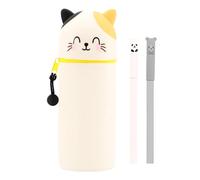 Scettar Estuche Legami Gato, silicona suave, estuches atados, diseño de animales, estuche para la escuela y la oficina con 2 bolígrafos borrables, varios colores, Gato