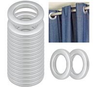 Scettar - Juego de 40 anillas con ojales de cortina, ojales para cortinas de 42 mm, para barra de cortinas, anillas de cortina, ojales de plástico, para cortina de ventana, ducha, vestidor puerta