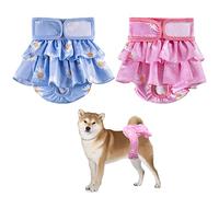 Scettar Paquete de 2 pañales suaves para perros, pañales lavables y reutilizables para perros, súper absorbentes y ajustables, bragas sanitarias para cachorros, pantalones de calor para incontinencia