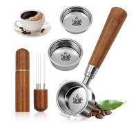 Scettar Portafiltro sin fondo de 51 mm con 3 Orejas Portafiltro Cafetera con 3 Filtro de Café de Acero Inoxidable y Espresso Stirrer Compatible con DeLonghi Dedica EC680/EC685/EC785/EC820/EC850/EC860