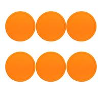 SCF2017 6 posavasos redondos de silicona con borde elevado para bebidas, antideslizantes, lavables, con aislamiento térmico, 10 cm, manteles individuales pequeños, lindos, color naranja