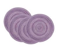 SCF2017 - Juego de 4 manteles individuales de algodón de 38 cm, resistentes al calor, algodón, Morado, 38