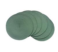 SCF2017 Juego de 6 manteles individuales redondos de plástico, 38 cm, elegantes y prácticos, color verde oscuro