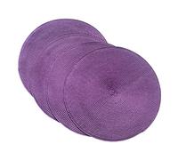 SCF2017 Manteles individuales redondos de plástico tejido de 38 cm, elegantes y prácticos, juego de 4, color morado oscuro