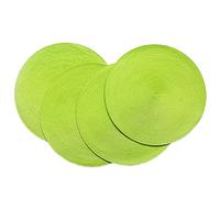 SCF2017 Manteles individuales redondos de plástico tejido de 38 cm, elegantes y prácticos, juego de 4, color verde claro