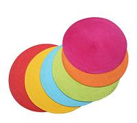 SCF2017 Manteles individuales redondos de polipropileno trenzado (colores mezclados) (juego de 6)