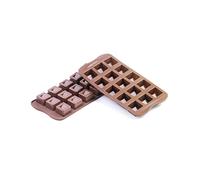 SCG02 Molde de silicona para chocolate forma cubo 15 cavidades, color marrón