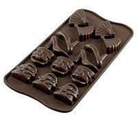 SCG14 Molde de Silicona para el Chocolate con 14 cavidades con Tema Fashion, Color marrón