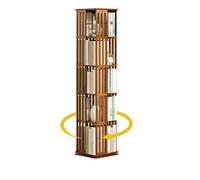 SCGSJZH Biblioteca giratoria de bambú a niveles, estante giratorio de 360° con vitrina de esquina, estante para libros y decoración - Estantería de almacenamiento para niños y adultos - Biblioteca