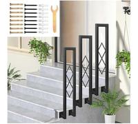 SCGSJZH Pasamanos de Escalera Interiores, Pasamanos Antideslizantes en Forma de U Barandilla de Metal de Montaje Lateral para Escalón Exterior, Valla Decorativa con Patrón de Diamantes (110cm)