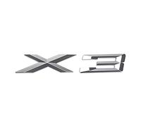 SCHAAN 1 pegatina con emblema de marca original X3 cromada y plateada, compatible con la calcomanía trasera del maletero del coche, compatible con BMW X1 X3 X4 X5 X6 X-Series E60 F10 F07 F01 E91 Pegat