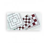 Schach-Dame-Spielplan - Plegable - Parte Trasera Tres en Raya - Ancho 33,5cm -