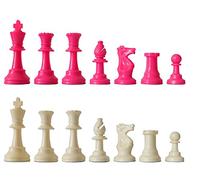 SchachQueen - Piezas de ajedrez de plástico Altura del Rey 97 mm Rosa/Blanco