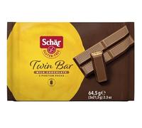Schär Twin Bar - Gofres sin gluten con recubrimiento de chocolate con leche (3 x 21,5 g), 64,5 g