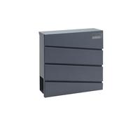 SCHARTEC® Buzón de pared con compartimento para periódicos, color gris oscuro