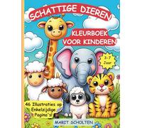 Schattige Dieren Kleurboek voor Kinderen 3-7 Jaar: Fijne en Makkelijke Kleurplaat met Katten, Hondjes, Olifanten en Meer - 46 Enkelzijdige Pagina’s voor Makkelijk Inkleuren