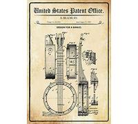 Schatzmix Banjo Bradbury - Póster de hierro para pared, diseño retro, 20 x 30 cm