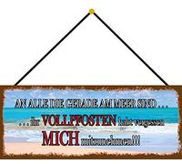 Schatzmix Blechschild Alle Die Gerade Am Meer Sind Schild Metallschild 27x10 cm mit Kordel Señal metálica, hojalata, Multicolor, 20 x 30 cm