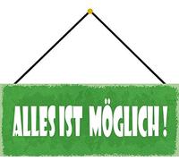 Schatzmix Blechschild Alles ist möglich Metallschild 27x10cm Deko Tin Sign mit Kordel Señal metálica, hojalata, Multicolor, 27x10 cm