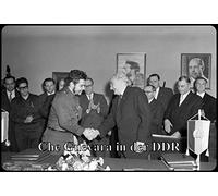 Schatzmix Blechschild Che Guevara in Der DDR Handschlag Metallschild Deko 20x30 Tin Sign Señal metálica, hojalata, Multicolor, 20 x 30 cm