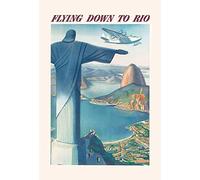 Schatzmix Blechschild Flying Down to Rio Brasilien Statur Metallschild 20x30 Deko Tin Sign Señal metálica, hojalata, Multicolor, 20 x 30 cm