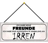 Schatzmix Blechschild Freunde Sammlung Irren Metallschild 27x10 cm Wanddeko mit Kordel Cartel de hojalata, Chapa de Metal, Multicolor