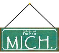 Schatzmix Blechschild Gut Du hast Mich Metallschild 27x10 cm Wanddeko Tin Sign mit Kordel Señal metálica, hojalata, Multicolor