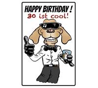 Schatzmix Blechschild Happy Birthday 30 ist Cool Metallschild Wanddeko 20x30 cm Tin Sign Señal metálica, hojalata, Multicolor, 20 x 30 cm