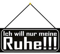 Schatzmix Blechschild Ich Will Meine Ruhe Metallschild 27x10 cm Deko Tin Sign mit Kordel Señal metálica, hojalata, Multicolor