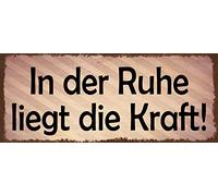 Schatzmix Blechschild In Der Ruhe liegt Die Kraft Metallschild Wanddeko 27x10cm Tin Sign Señal metálica, hojalata, Multicolor, 27x10 cm
