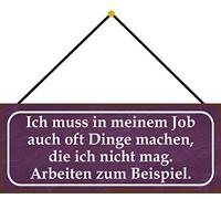 Schatzmix Blechschild Job Dinge Arbeiten Metallschild 27x10cm Wanddeko Cartel de hojalata mit Kordel, Chapa de Metal, Multicolor, 27x10 cm