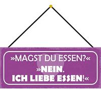 Schatzmix Blechschild Magst du Ich Liebe Essen Metallschild 27x10cm Deko mit Kordel Señal metálica, hojalata, Multicolor, 27x10 cm