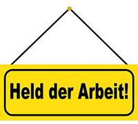 Schatzmix Blechschild Mann Held Der Arbeit Metallschild 27x10 cm Deko Cartel de hojalata mit Kordel, Chapa de Metal, Multicolor