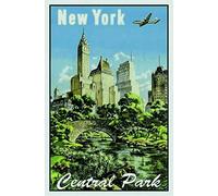 Schatzmix Blechschild New York Central Park Metallschild 20x30 cm Wanddeko Tin Sign Señal metálica, hojalata, Multicolor, 20 x 30 cm