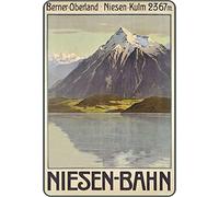 Schatzmix Blechschild Niesen-Bahn Berner Oberland Metallschild 20x30 cm Wanddeko Tin Sign Señal metálica, hojalata, Multicolor, 20 x 30 cm