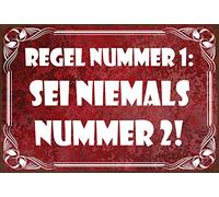 Schatzmix Blechschild Regel 1 Sei nie Nr. 2 Metallschild Wanddeko 20x30cm Tin Sign Señal metálica, hojalata, Multicolor, 20 x 30 cm