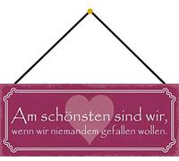 Schatzmix Blechschild Spruch Am schönsten Sind wir Wanddeko 27x10 cm Tin Sign mit Kordel Señal metálica, hojalata, Multicolor