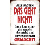 Schatzmix Blechschild Spruch Das geht Nicht Metallschild 20x30 Deko Tin Sign Señal metálica, hojalata, Multicolor, 20 x 30 cm