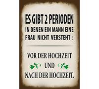 Schatzmix Blechschild Spruch Es Gibt 2 Mann Frau Nicht versteht Metallschild Wanddeko 20x30 cm Tin Sign Señal metálica, hojalata, Multicolor, 20 x 30 cm