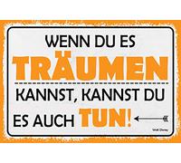 Schatzmix Blechschild Spruch Wenn du es träumen Kannst Metallschild 20x30 Deko Tin Sign Señal metálica, hojalata, Multicolor, 20 x 30 cm