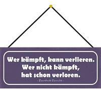 Schatzmix Blechschild Spruch Wer kämpft, kann verlieren Metallschild Deko 27x10 mit Kordel Señal metálica, hojalata, Multicolor, 27x10 cm