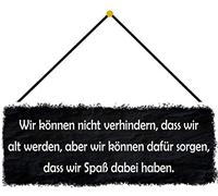 Schatzmix Blechschild Wir können Nicht verhindern 27x10cm Metallschild Tin Sign mit Kordel Señal metálica, hojalata, Multicolor, 27x10 cm