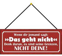 Schatzmix Cartel de chapa con texto en alemán Wenn jemand sagt: das geht nicht Wanddeko 27 x 10 cm con cordón, chapa, multicolor