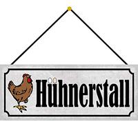 Schatzmix Cartel de metal con diseño de gallinero (27 x 10 cm), multicolor