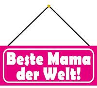 Schatzmix Placa metálica decorativa para pared con texto en alemán Beste Mama der Welt, 27 x 10 cm, multicolor
