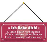 Schatzmix Rahmenlos - Placa metálica decorativa para pared con texto en alemán Ich Liebe Dich zu Sagen (27 x 10 m, 27 x 10 cm), multicolor