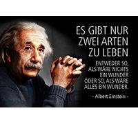 Schatzmix Solo Hay Dos Tipos de Vida, ya Sea como si Nada Fuera un Milagro o como si Todo Fuera un Milagro. Albert Einstein Funny - Cartel Decorativo de Chapa, 20 x 30 cm