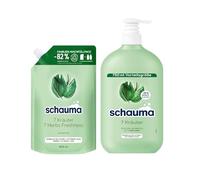 Schauma Champú de 7 hierbas (1 x 800 ml) de champú fresco para cabello y champú normal a rápido (1 x 750 ml) aporta a la estructura del cabello una ligera frescura